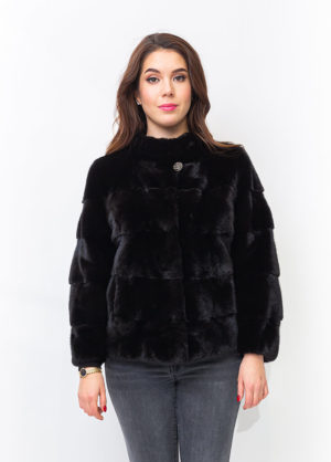 Меховая куртка из норки Black lame Monolist-Sons 1001273